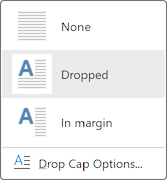 Drop Cap Options in Microsoft Word
