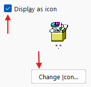 Display as icon