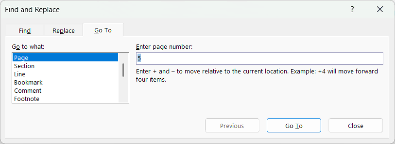 Go To Options in Microsoft Word
