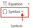 Symbol in Microsoft Word