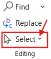 Select in Microsoft Word