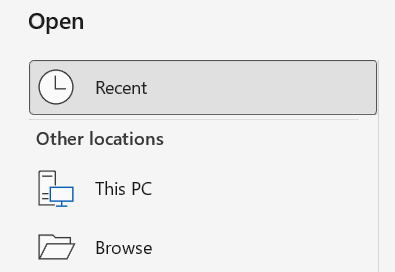 Method - How to Open a Recent Excel File