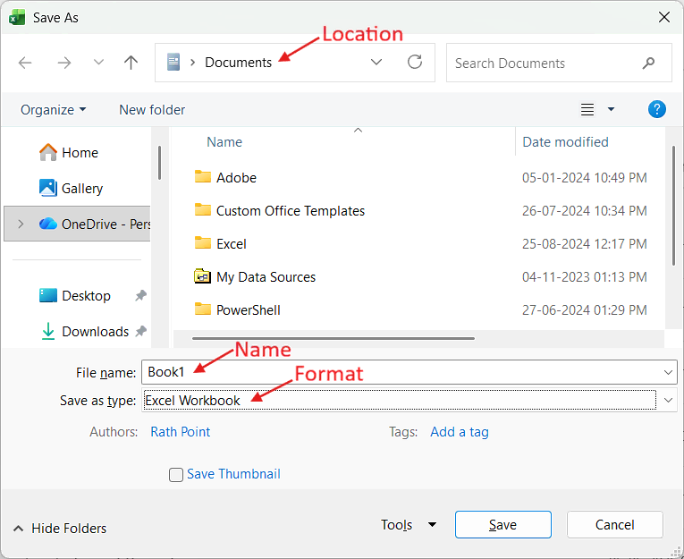 Save an Excel File with a different Name, Location or Format Save an Excel File with a different Name, Location or Format